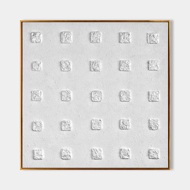 3D White Abstract Canvas Art Textured Wall Art White Abstract Oil Painting Minimalist Textured Art Canvas
