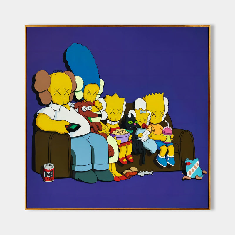 Colorful Pop Painting Kaws Painting Kaws Pop Art Kaws Artwork Cartoon Painting Pop Wall Art