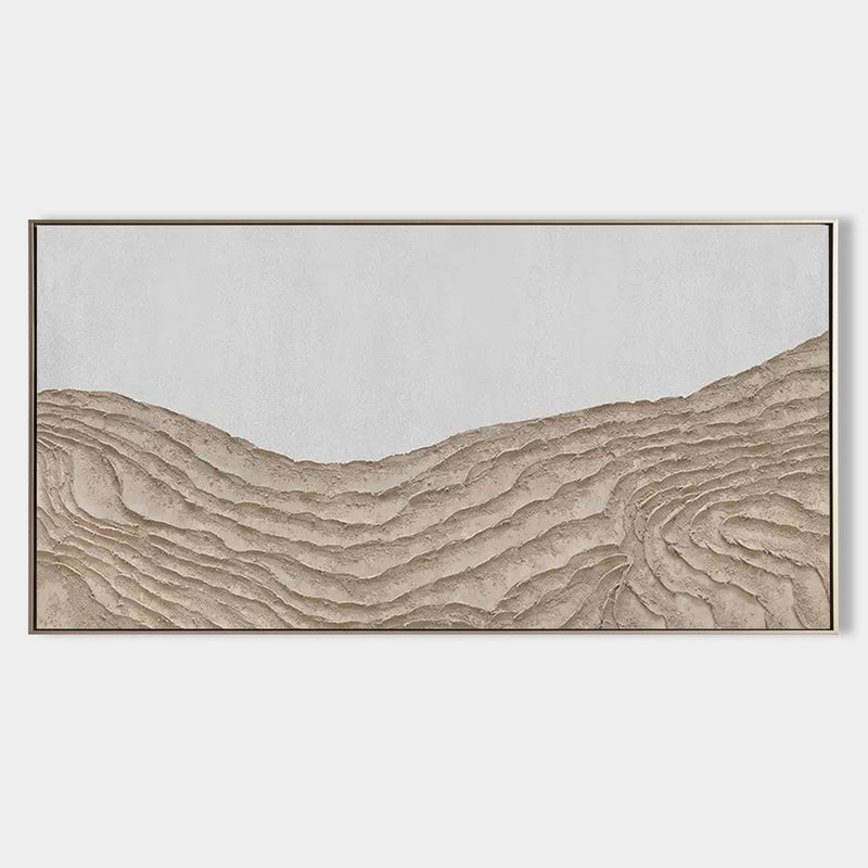 Large Brown 3D Textured Abstract Painting Wabi-sabi wall art brown minimalist art 3D plaster art