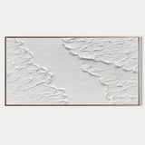 Large 3D White Abstract Art Minimalist Texture Wall Painting White Plaster Art On Canvas For Sale