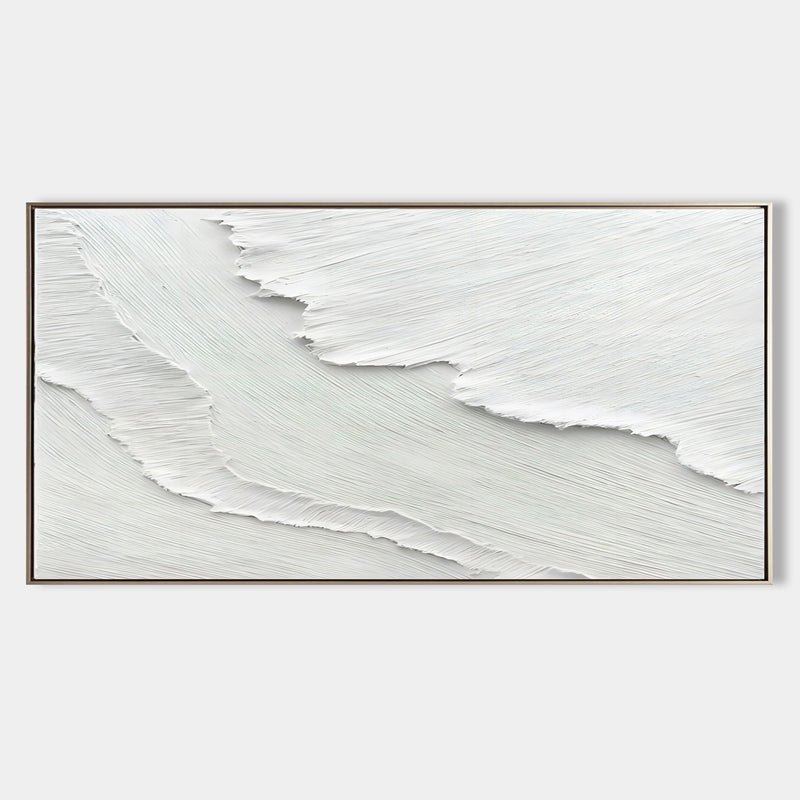 Oversized White 3D Abstract Art Plaster Wall Art 3D Textured Wall Art Living Room Wall Painting