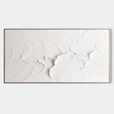 Large White 3D Abstract Art 3D Plaster Art on Canvas Textured Wall Art White 3D Minimalist Painting