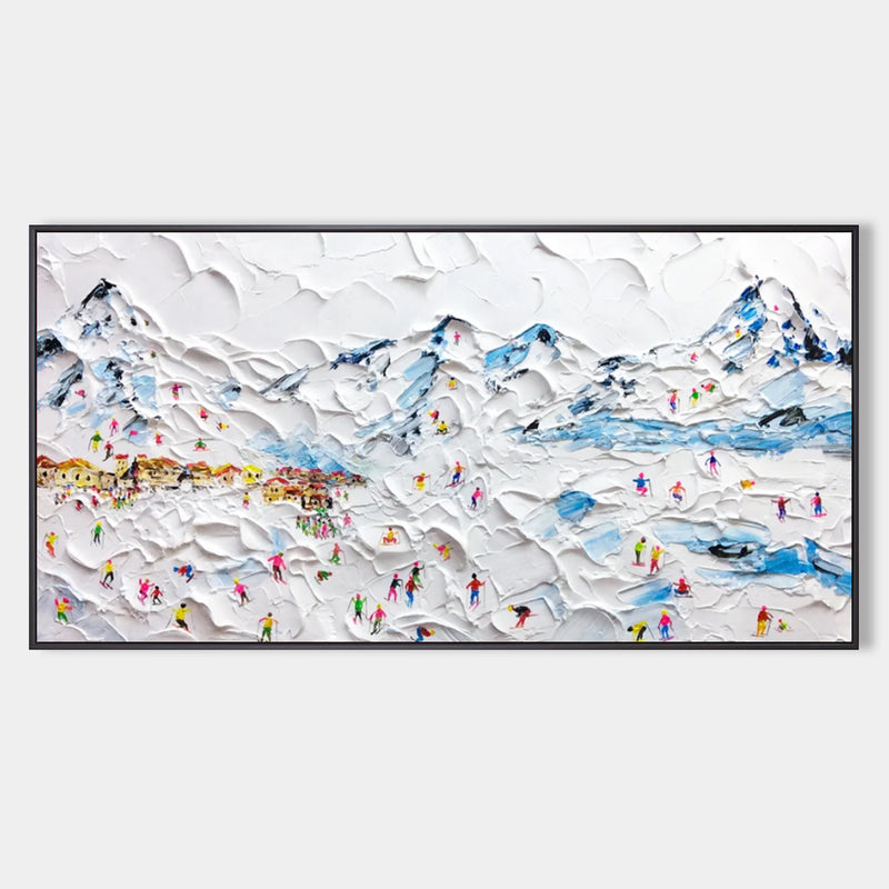 Large Snow Mountain Skier 3D Painting Snow Mountain Canvas Art Snow Mountain Landscape Painting