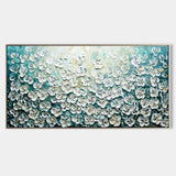 Panoramic 3D Flower Oil Painting Large Living Room Flower Textured Wall Art Flower Plaster Art