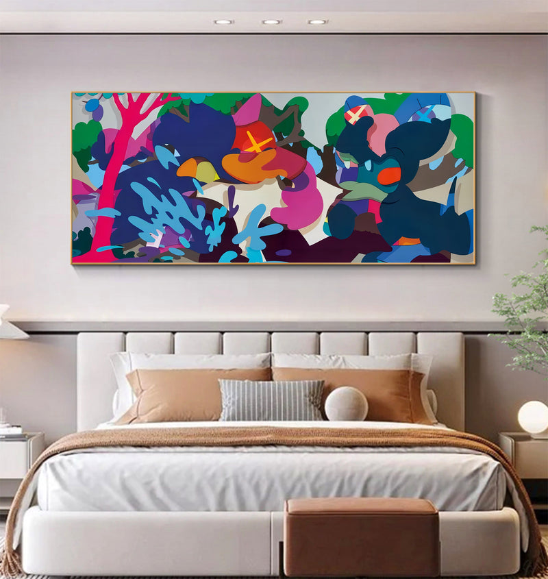 Large Pop Art Large Pop Painting Colorful Pop Painting Large Kaws Painting Large Kaws Pop Wall Art