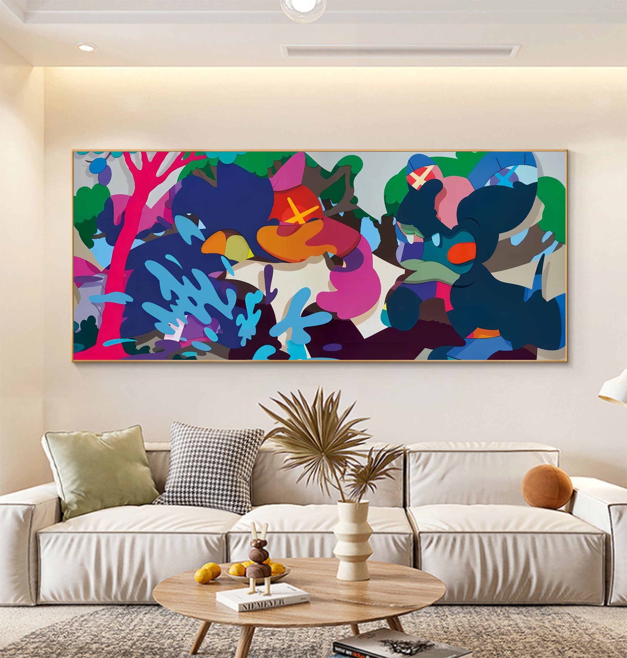 Large Pop Art Large Pop Painting Colorful Pop Painting Large Kaws Painting Large Kaws Pop Wall Art