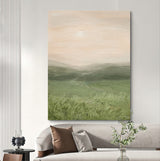 Large Green Landscape Oil Painting Large Green Landscape Textured Canvas Art Wabi-Sabi Art