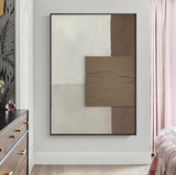 Brown 3D Textured Acrylic Abstract Painting Minimalist Art Wabi-Sabi Wall Art Contemporary Home Decor