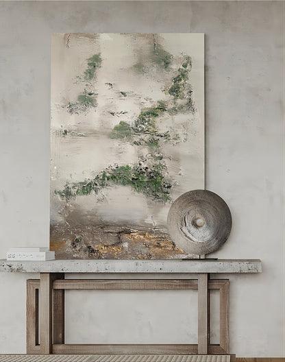 Gray abstract oil painting gray minimalism gray abstract wall art wabi-sabi home decor