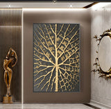 Gold and Black 3D Abstract Painting 3D Textured Wall Art 3D Plaster Art Luxury Decorative Painting