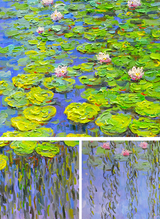 Monet Water Lily Impressionism 3D Water Lily Texture Acrylic Canvas Painting Hallway decor Painting
