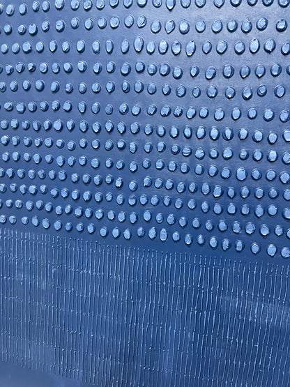 Blue 3D Abstract Painting Blue Textured Wall Art Blue Minimalist Abstract Canvas Art 3D Plaster Art