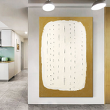 White and Green 3D Minimalist Abstract Painting  3D Textured Abstract Canvas Art 3D Plaster Wall Art