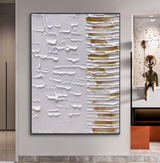 Large White 3D Minimalist Abstract Painting White 3D Textured Wall Art White Plaster Abstract Art