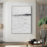 Large White Minimalist Abstract Art White Plaster Abstract Wall Art White 3D Textured Wall Painting
