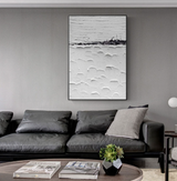 Large White Minimalist Abstract Art White Plaster Abstract Wall Art White 3D Textured Wall Painting