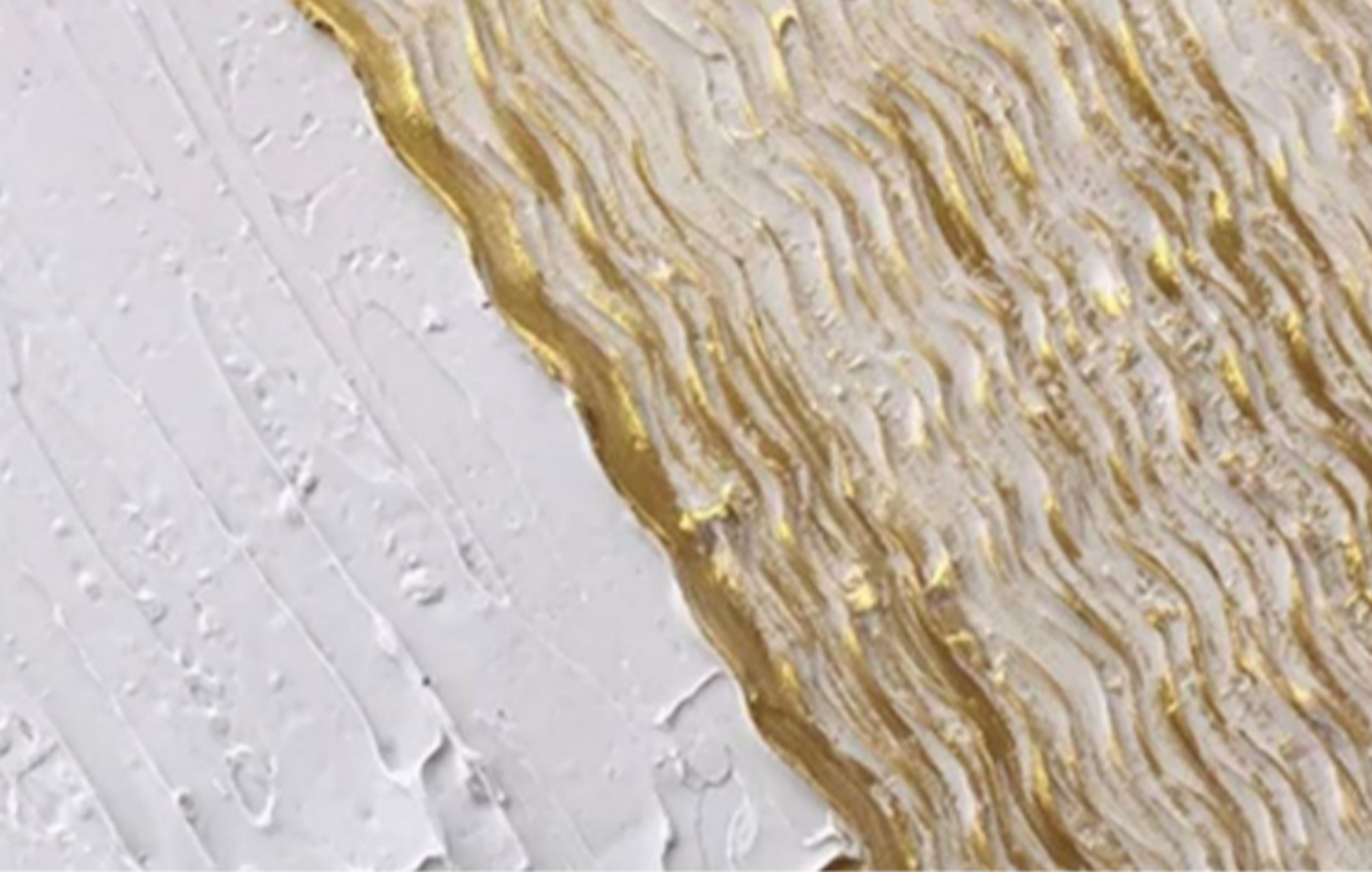 White and Gold 3D Minimalist Abstract Art Large 3D Textured Canvas Painting 3D Plaster Abstract Art