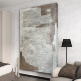 Large Gray Minimalist Abstract Canvas Painting Gray Textured Acrylic Art Gray Living Room Decor Art