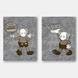 Large KAWS Painting Set of 2 KAWS Canvas Art Set of 2 KAWS Wall Art Set of 2 KAWS Pop Art Sale