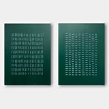 Set of 2 3D Dark Green Canvas Painting 3D Dark Green Textured Wall Art Set of 2 Wabi-Sabi Painting Set of 2