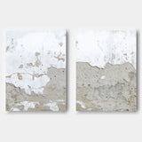 Gray and White 3D Abstract Art Wabi-Sabi Wall Decor Textured Wall Art Minimalist Painting Set of 2
