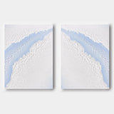 Large White 3D Abstract Art Textured Wall Art Plaster Wall Art Minimalist Canvas Painting Set of 2
