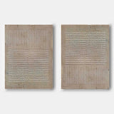 Brown Textured Abstract Art Set of 2 Brown Minimalist Canvas Paintings Wabi Sabi Wall Decor
