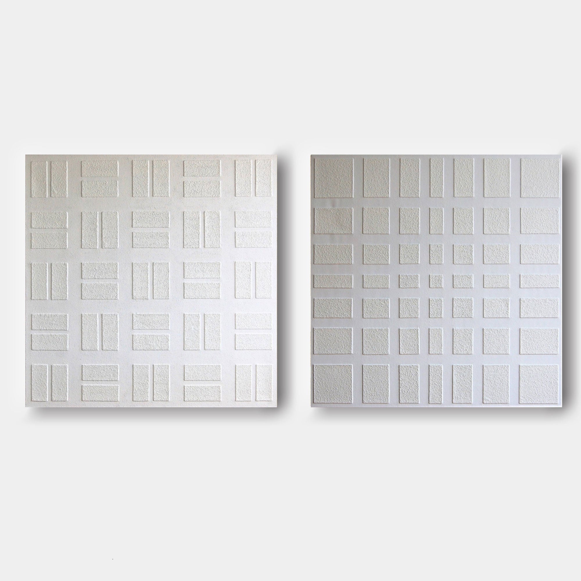 3D White Textured Art Canvas Set of 2 White Minimalist Wall Art White Abstract Oil Painting Set of 2