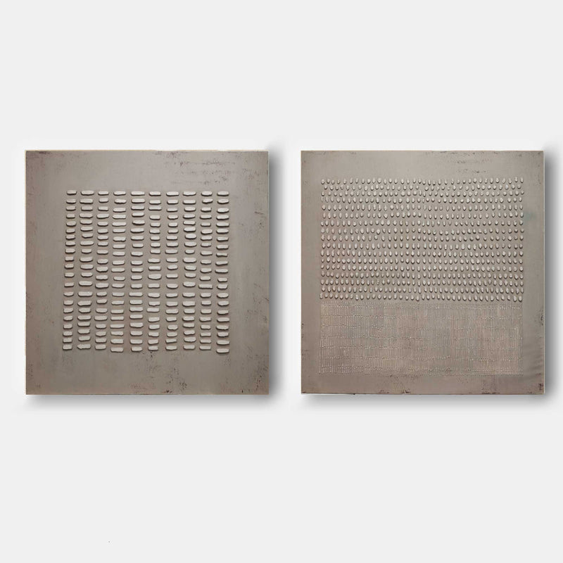 Brown 3D Minimalist Art Wabi-Sabi Wall Art Textured Wall Art Acrylic Canvas Painting Set of 2