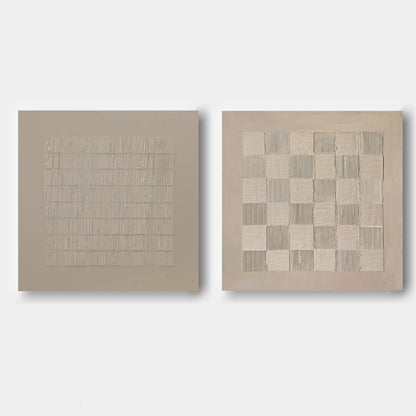 Brown Abstract Canvas Art Set of 2 Brown Oil Painting Brown Textured Wall Art Set of 2 Wabi-Sabi Art