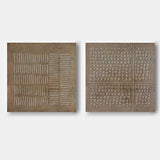 Brown 3D minimalist art on canvas Wabi-sabi wall art Textured wall art Acrylic painting set of 2