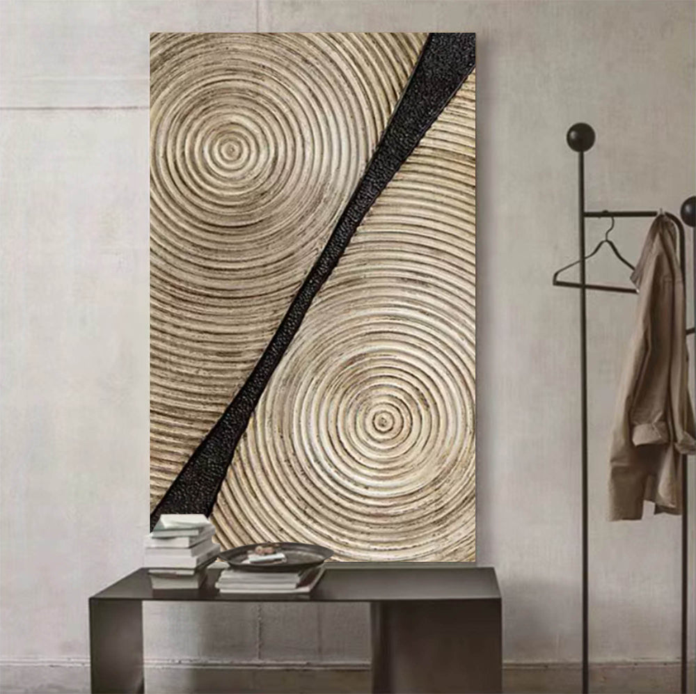 Large Textured Abstract Art Canvas Brown 3D Textured Oil Painting Brown ...