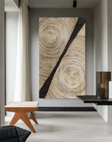 Large Textured Abstract Art Canvas Brown 3D Textured Oil Painting Brown Minimalist Abstract Painting