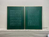 Set of 2 3D Dark Green Canvas Painting 3D Dark Green Textured Wall Art Set of 2 Wabi-Sabi Painting Set of 2