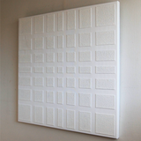 3D White Textured Art Canvas Set of 2 White Minimalist Wall Art White Abstract Oil Painting Set of 2