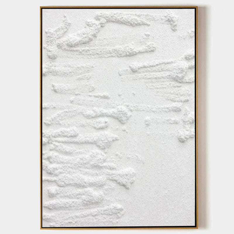 White 3D Abstract Art White Minimalist Abstract Painting White Textured Wall Art White Plaster Art