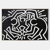 Keith Haring Canvas Heart Abstract Love Art Modern Home Decor Painting