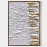 Large White 3D Minimalist Abstract Painting White 3D Textured Wall Art White Plaster Abstract Art