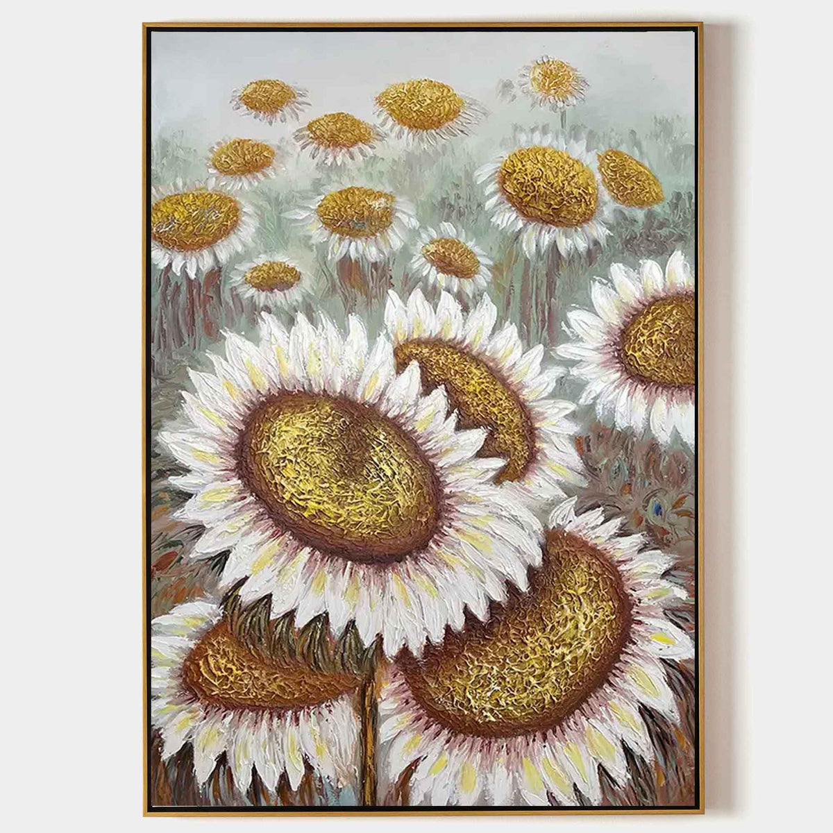 Sunflower Textured Acrylic Painting 3D Sunflower Wall Art Large ...