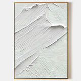 Large White 3D Abstract Painting Plaster Wall Art Textured Wall Art Minimalist Canvas Art for sale