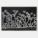 Large Keith Haring Pop Painting Large Keith Haring 3D Texture Wall Painting Keith Haring Canvas Art