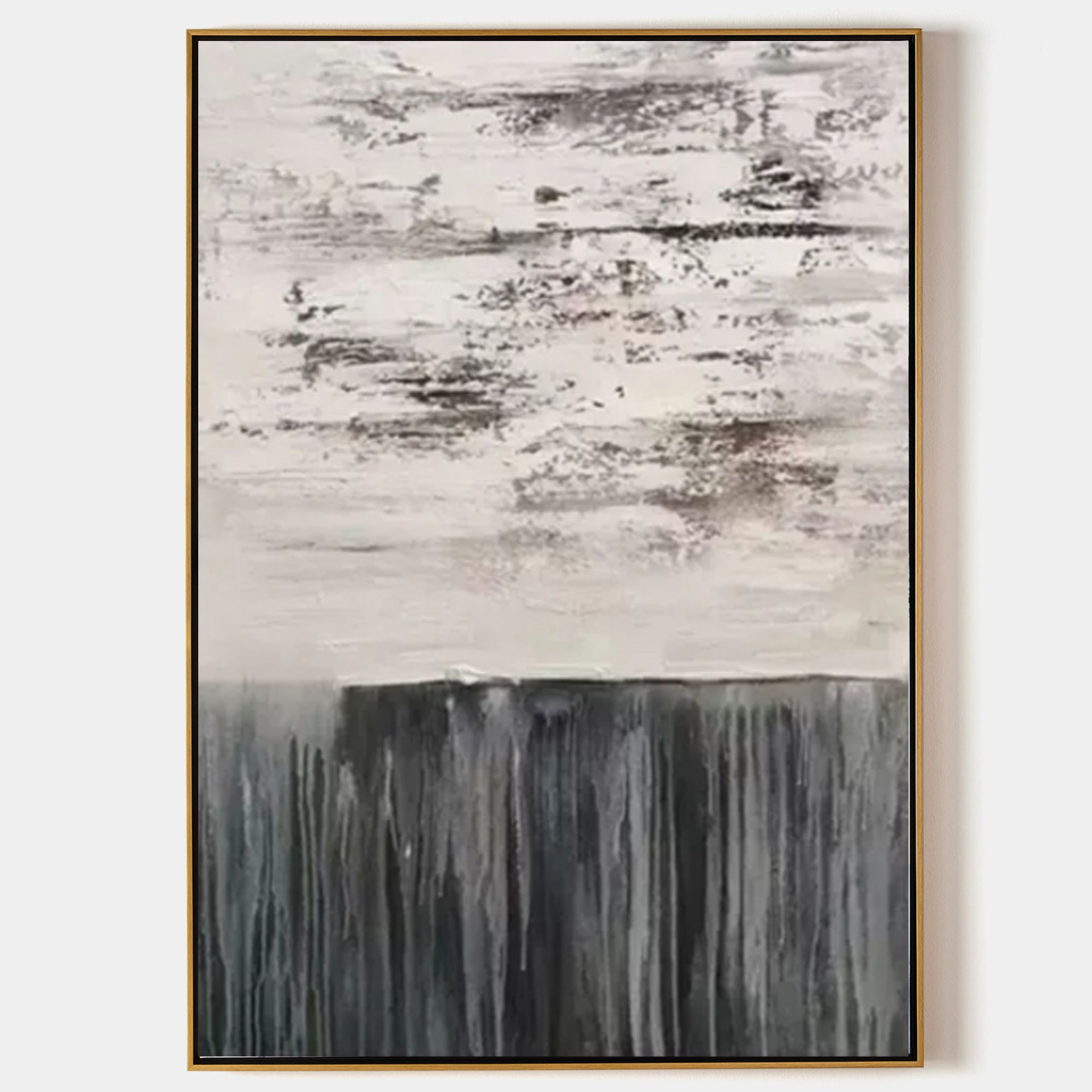 Wabi-Sabi Abstract Painting Gray 3D Minimalist Abstract Art Gray Textured Wall Art Gray Canvas Art