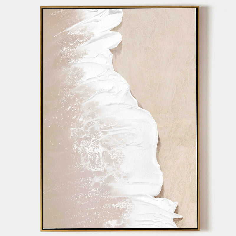 White 3D Ocean Waves Painting White 3D Plaster Art White 3D Texture Wall Painting Minimalist Art