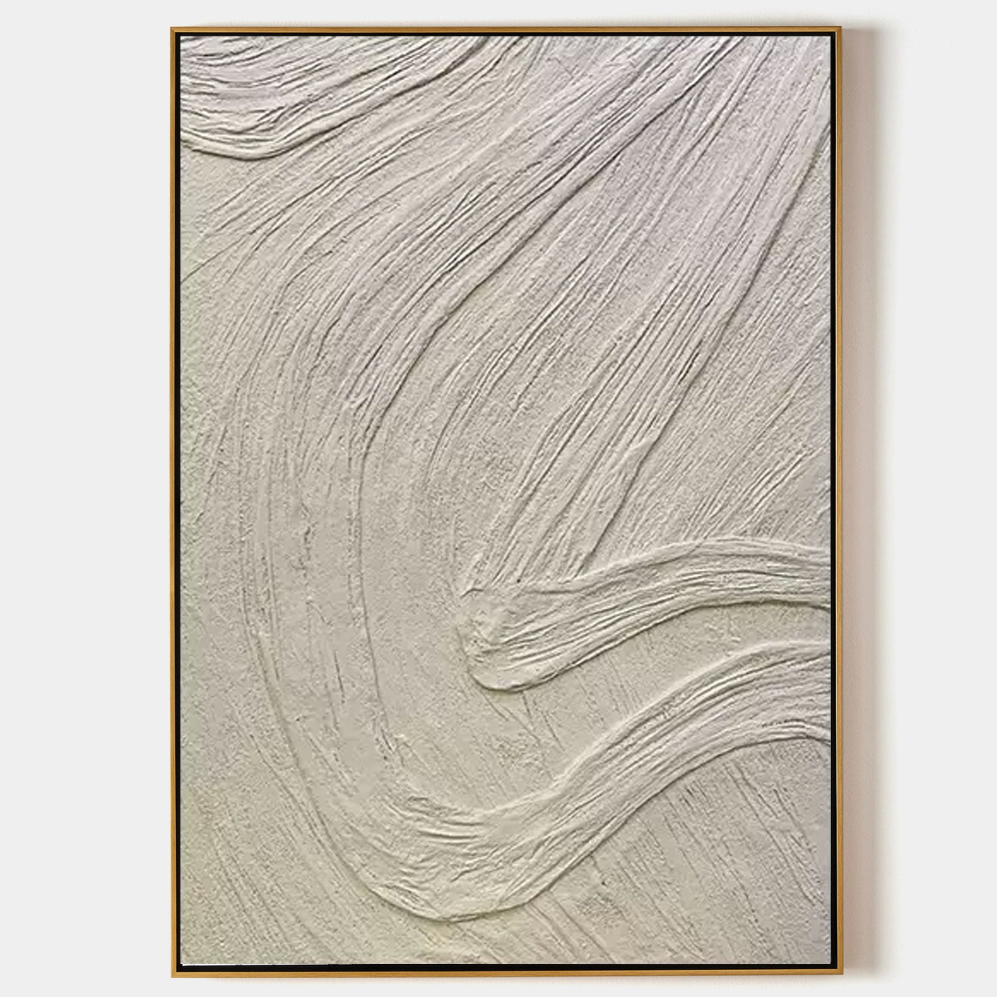 White plaster art Paster painting 3D plaster art Plaster abstract art Plaster wall art White 3D Minimalism art