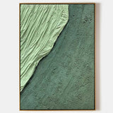 Green 3D Minimalist Abstract Painting 3D Plaster Art Green 3D Textured Abstract Wall Art on Canvas