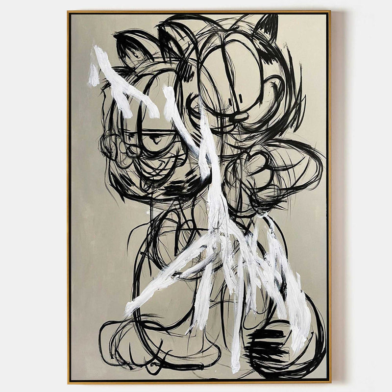 Garfield Abstract Garfield Graffiti Painting Garfield Pop Art Garfield 3D Textured Wall ...