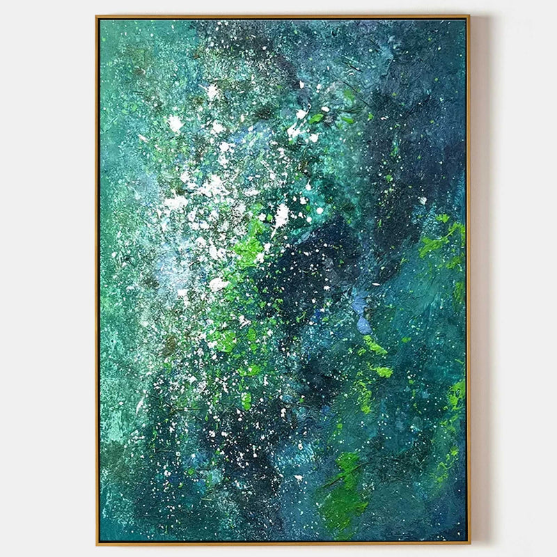 Green 3D textured Abstract Acrylic Painting Green Minimalist Canvas Art Green Wall Art Home Decor