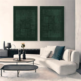 Large Green 3D Abstract Art Wabi-Sabi Wall Art Textured Wall Art Minimalist canvas Painting Set of 2