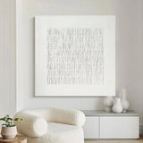 White 3D Plaster Wall Art Wabi-Sabi Wall Art White 3D Minimalism texture Abstract Painting