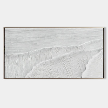 Oversized White 3D Abstract Painting Plaster Wall Art 3D Textured Acrylic Painting Minimalist Art